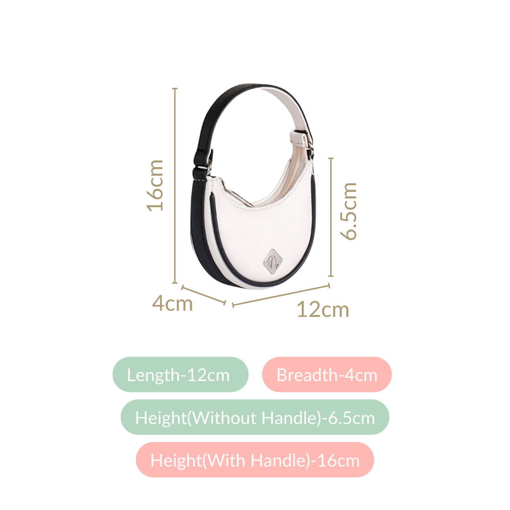 Mini Half Moon Bag White Nestasia