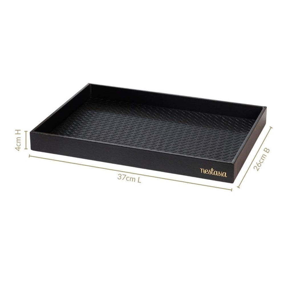 Minimalist Rectangle Organiser Tray Black Nestasia