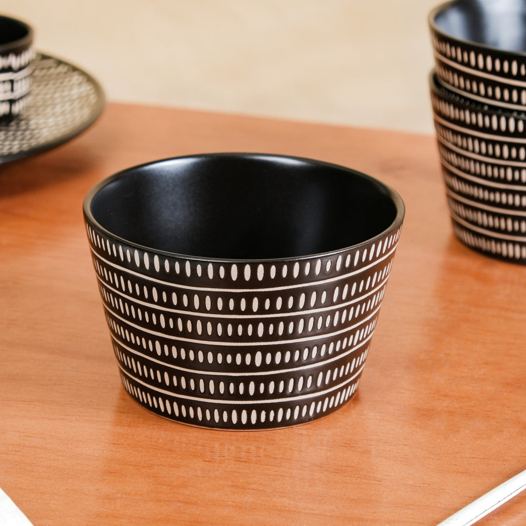 Kuro Ceramic Serving Bowl Set Of 6 600ml Nestasia