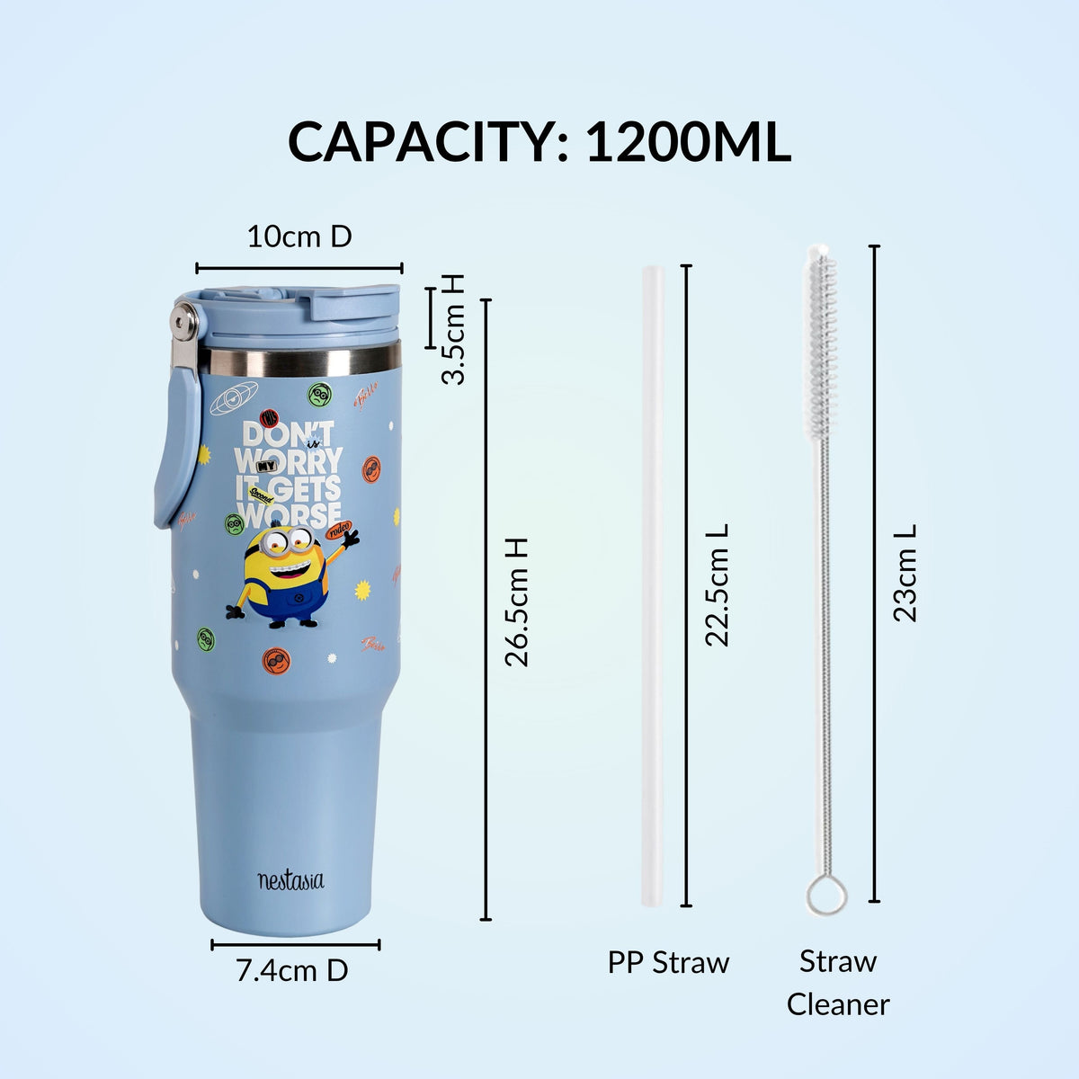 Minions It Gets Worse PickSip 40 Bottle Blue Nestasia
