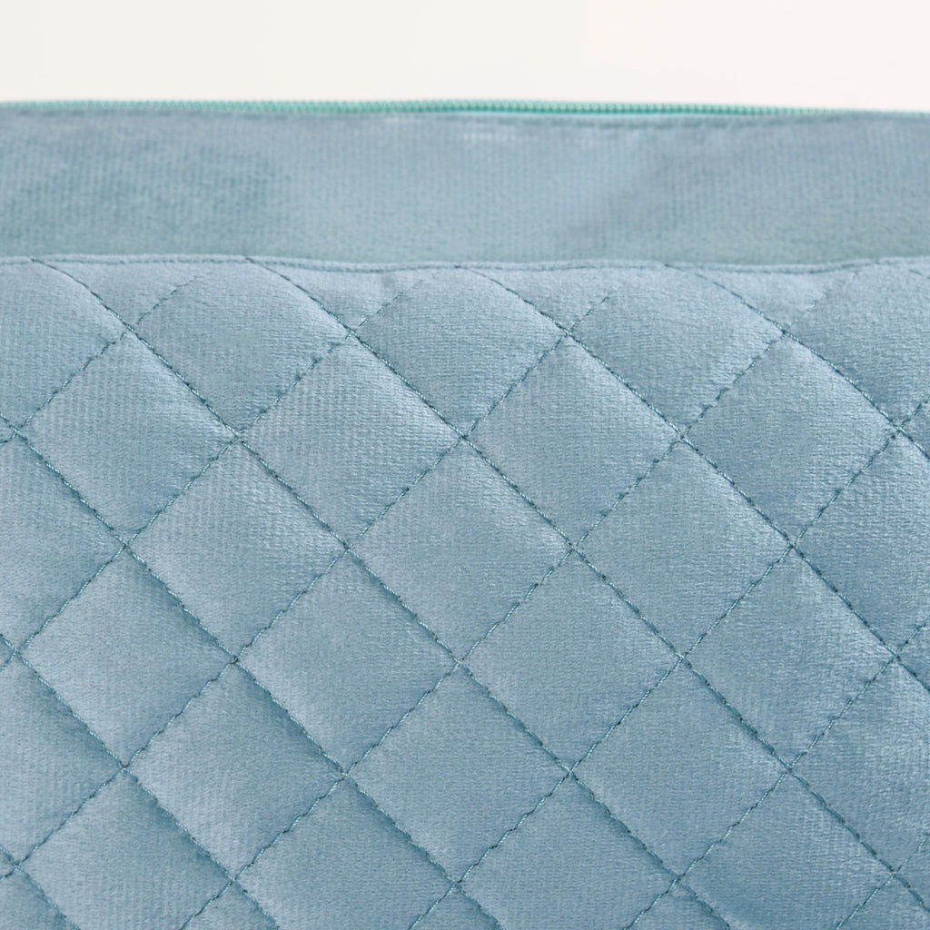Plush Velvet Multipurpose 3 Section Pouch Mint Nestasia