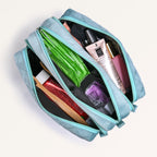 Plush Velvet Multipurpose 3 Section Pouch Mint Nestasia