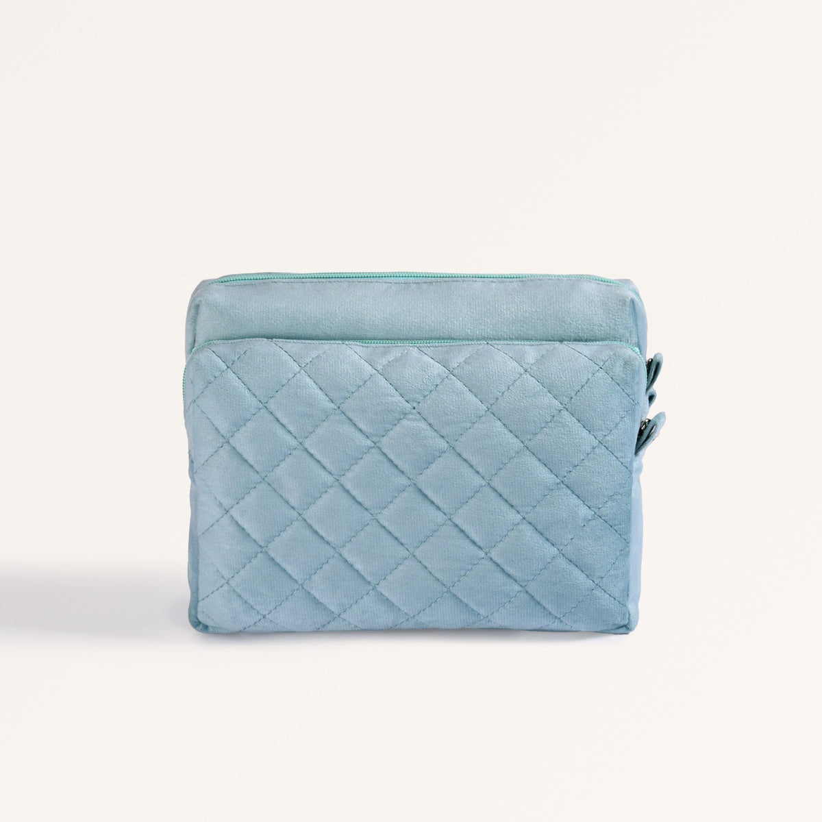 Plush Velvet Multipurpose 3 Section Pouch Mint Nestasia