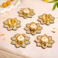 Mirror Petal Tea Light Holder Set Of 6 Nestasia