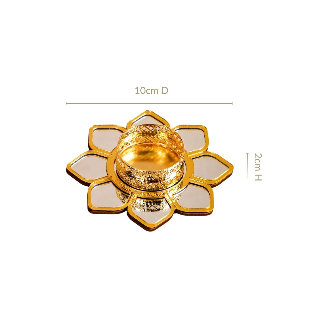 Mirror Petal Tea Light Holder Set Of 6 Nestasia