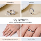 Mobius Strip Gem Studded Ring Nestasia