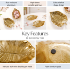 Colocasia Leaf Trinket Tray Gold Set Of 2 Nestasia