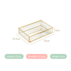 Modern Gold Edge Glass Decorative Tray Small Nestasia