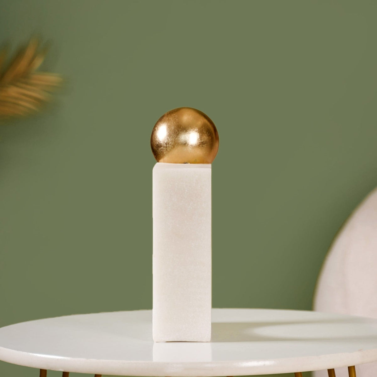 Modern Gold Orb Sculpture Nestasia