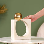 Modern Gold Orb Sculpture Nestasia