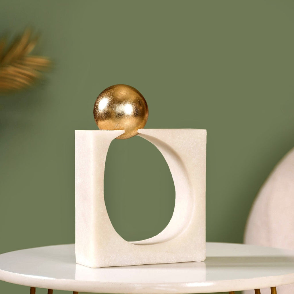 Modern Gold Orb Sculpture Nestasia