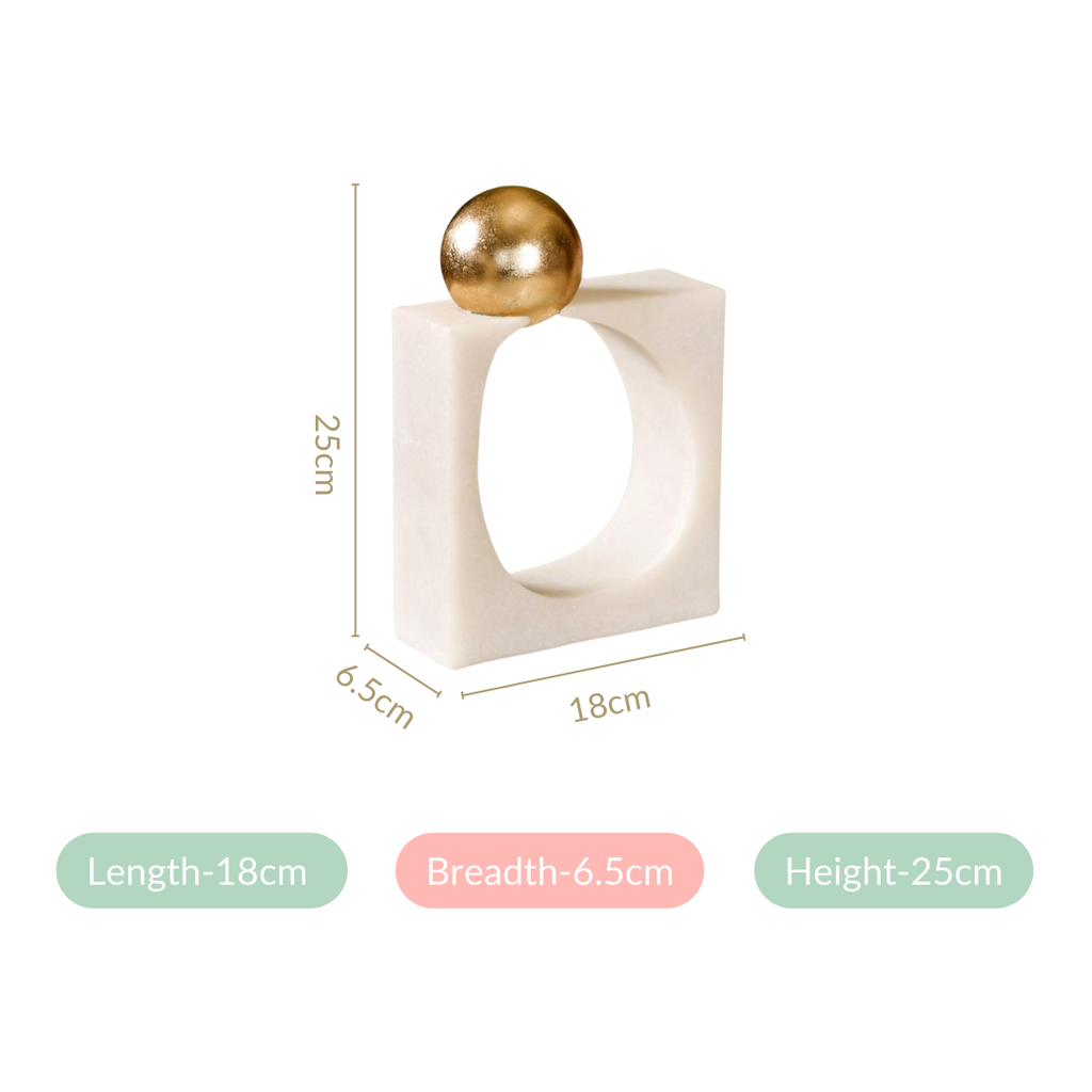 Modern Gold Orb Sculpture Nestasia