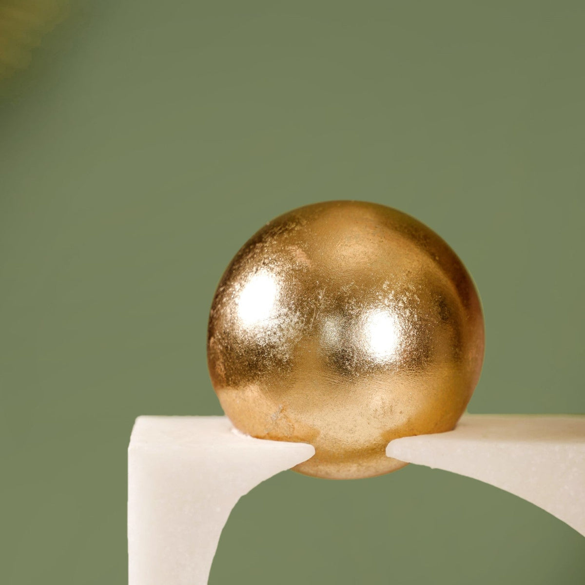 Modern Gold Orb Sculpture Nestasia
