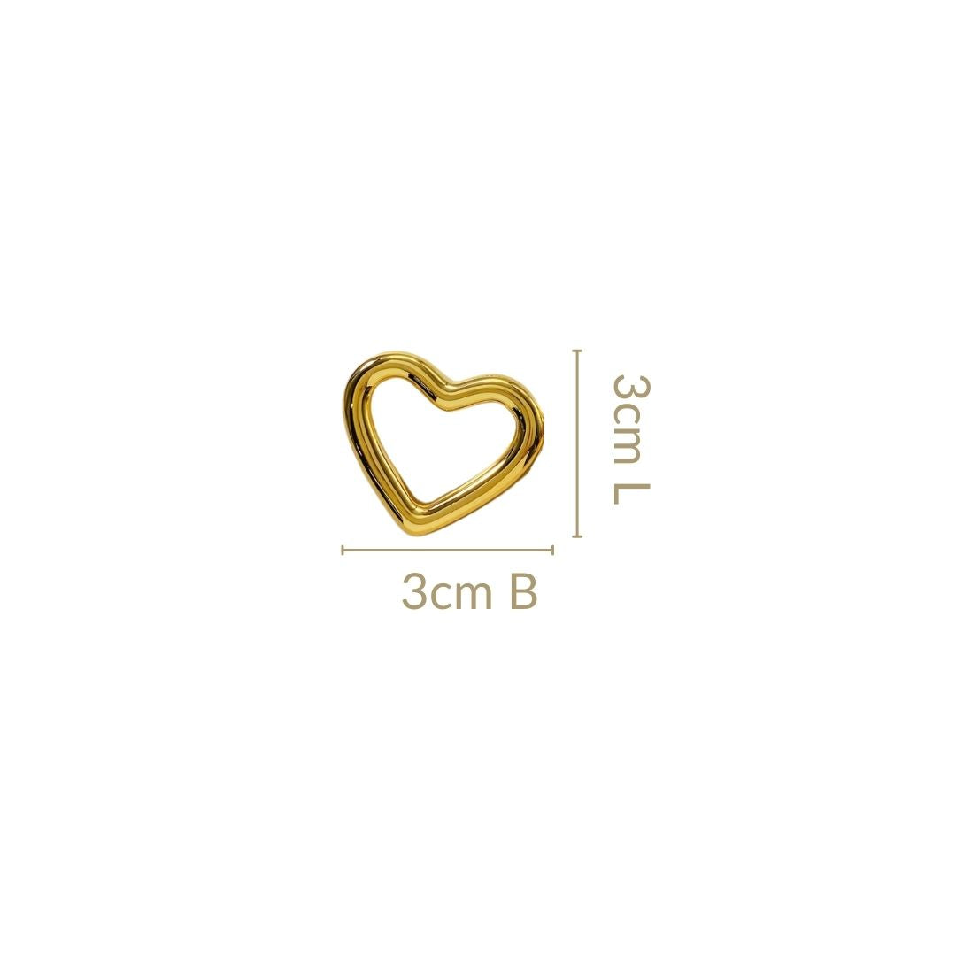 Modern Love Gold Heart Stud Earrings Nestasia
