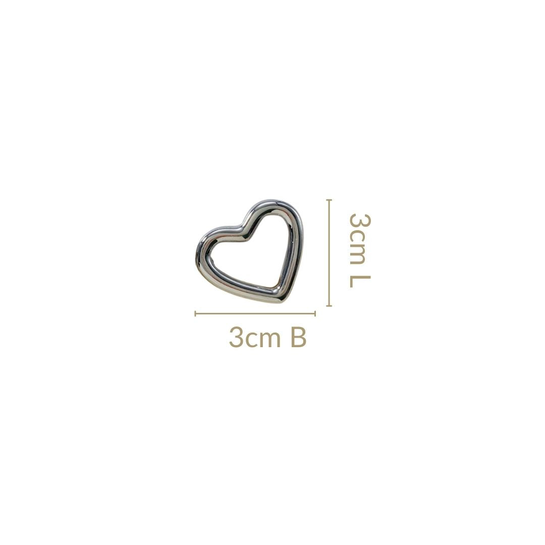 Modern Love Silver Heart Stud Earrings Nestasia