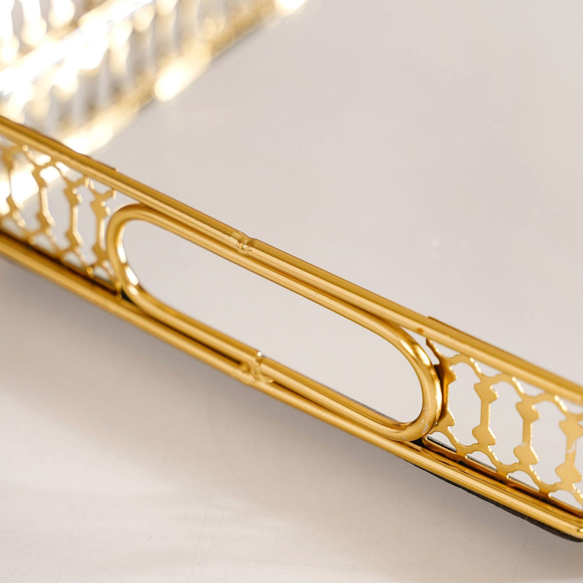 Luxurious Large Decorative Metal Tray Nestasia