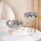 Metal Tricycle Stand With Decorative Glass Bowls Nestasia