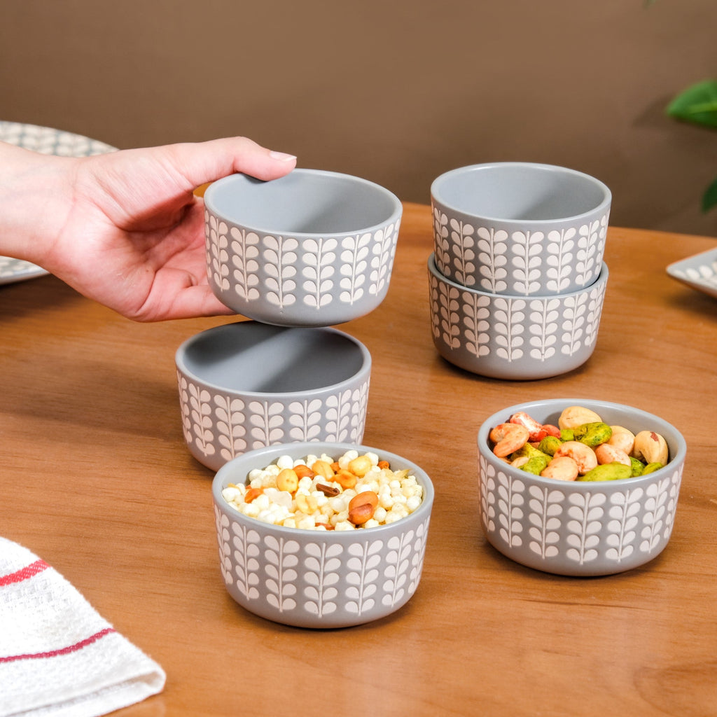 Robinia Ceramic Small Bowl Set of 6 200ml Nestasia