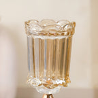 Scalloped Glass Hurricane Candle Stand And Vase Nestasia