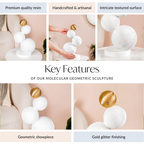 Modern Spheres Sculpture White And Gold Nestasia