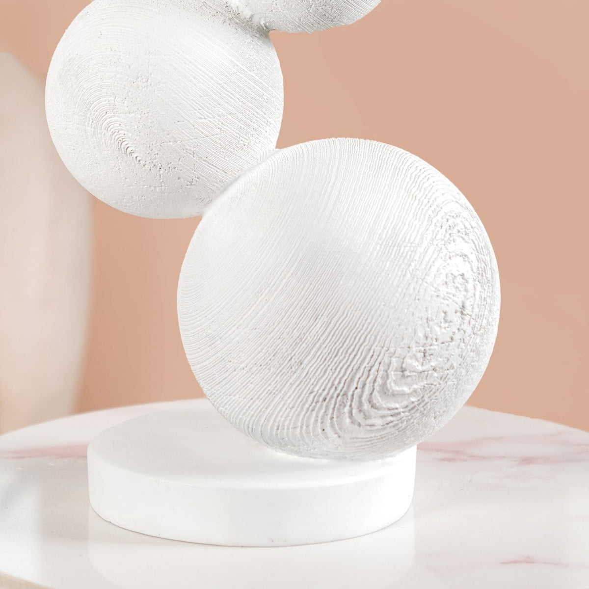 Modern Spheres Sculpture White And Gold Nestasia