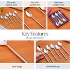Modern Stainless Steel Table Spoon Set Of 6 Nestasia
