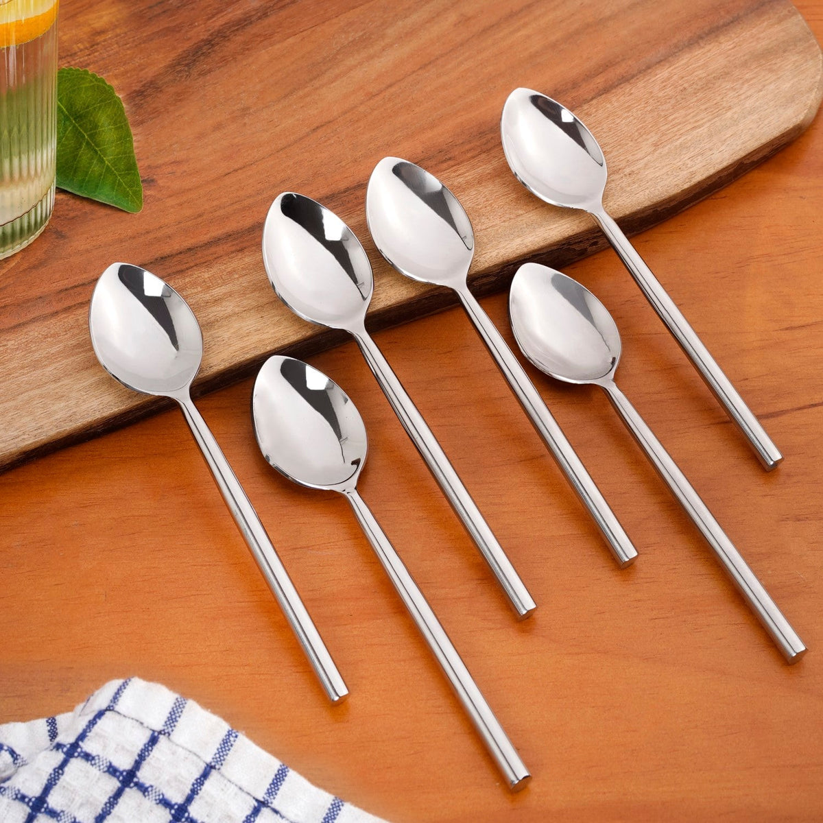 Modern Stainless Steel Table Spoon Set Of 6 Nestasia