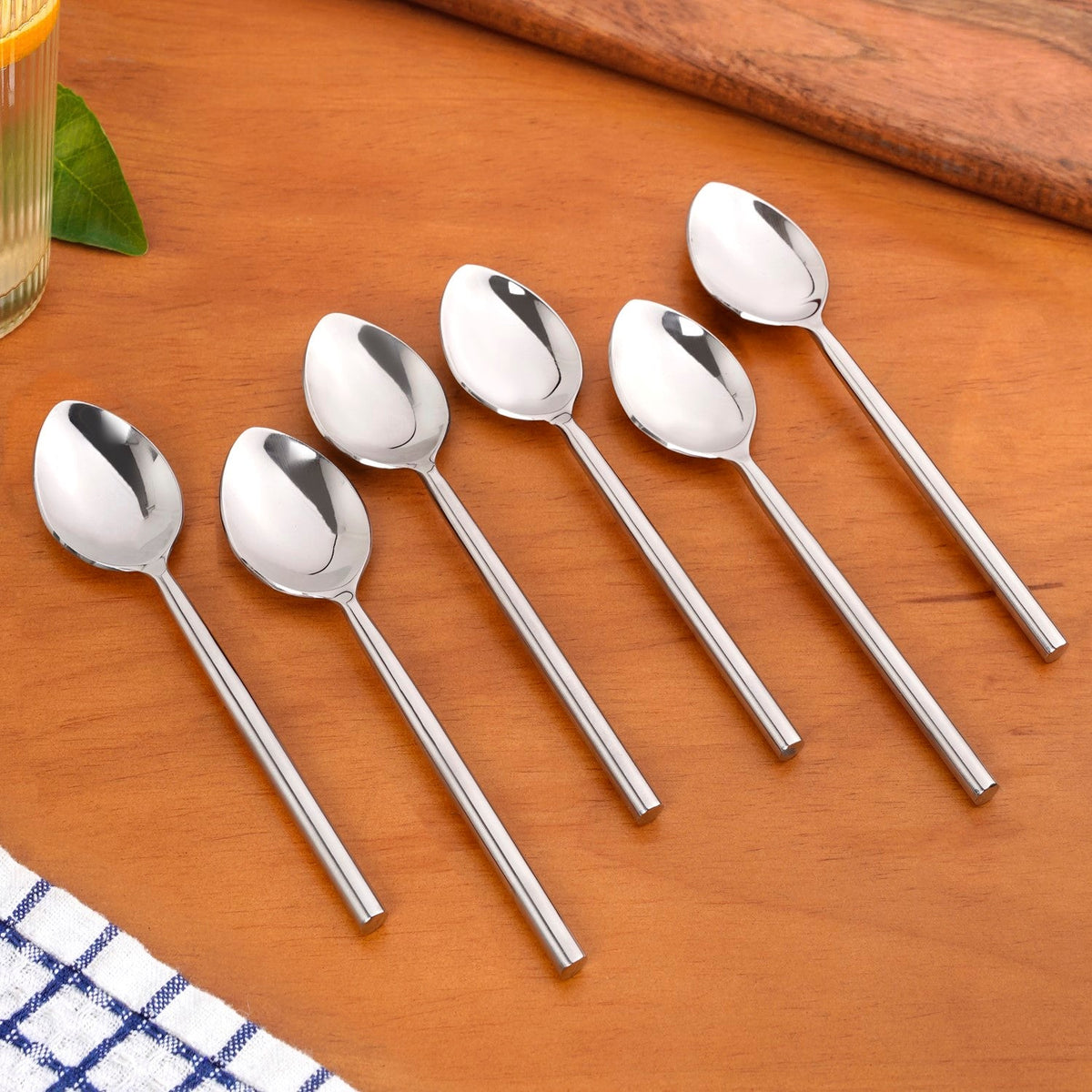 Modern Stainless Steel Table Spoon Set Of 6 Nestasia