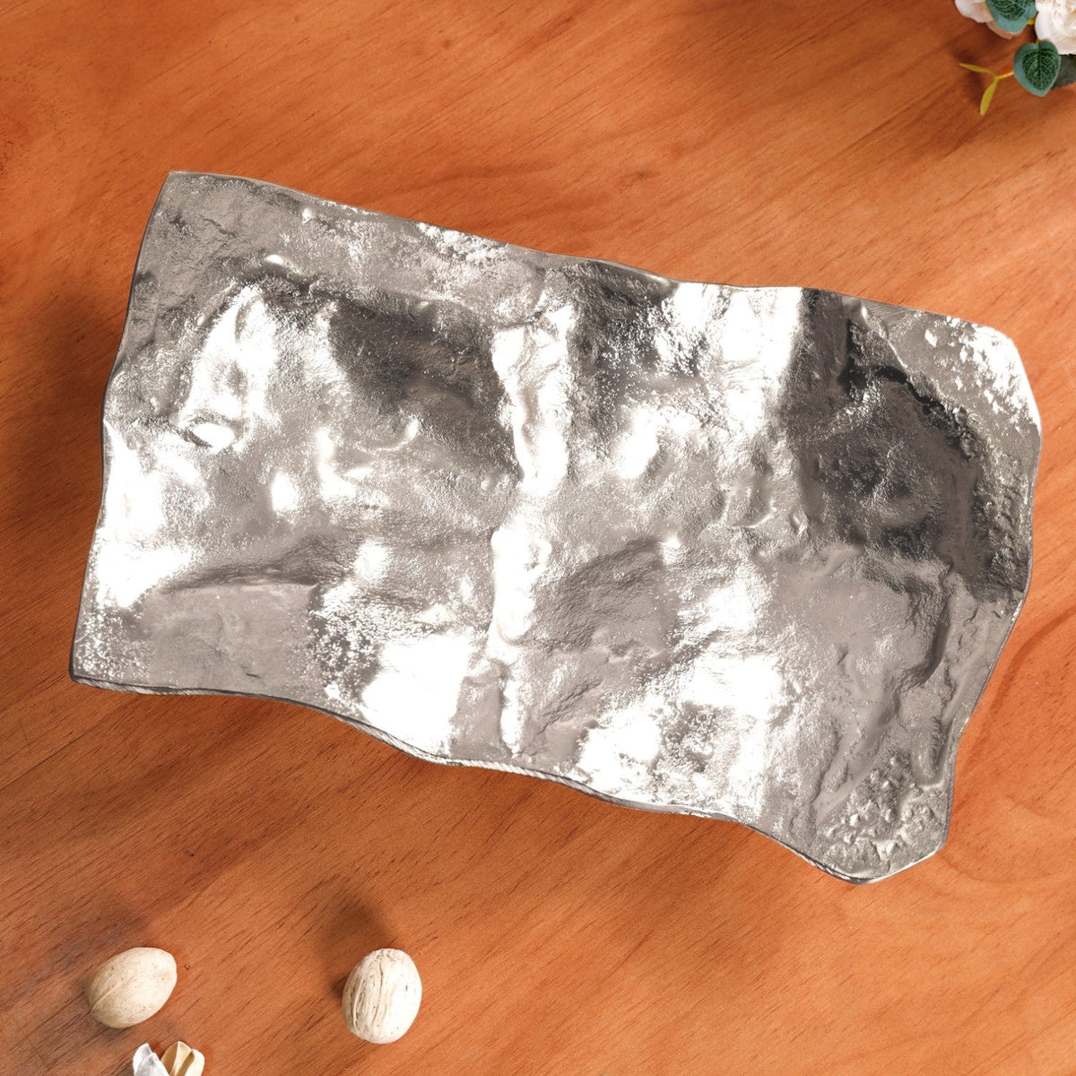 Silver Abstract Decorative Tray