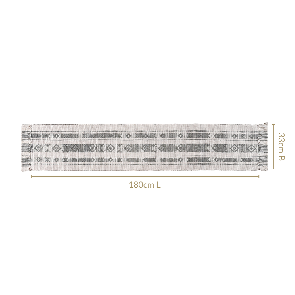 MonoLoom Fringed Cotton Runner 180x33cm Nestasia