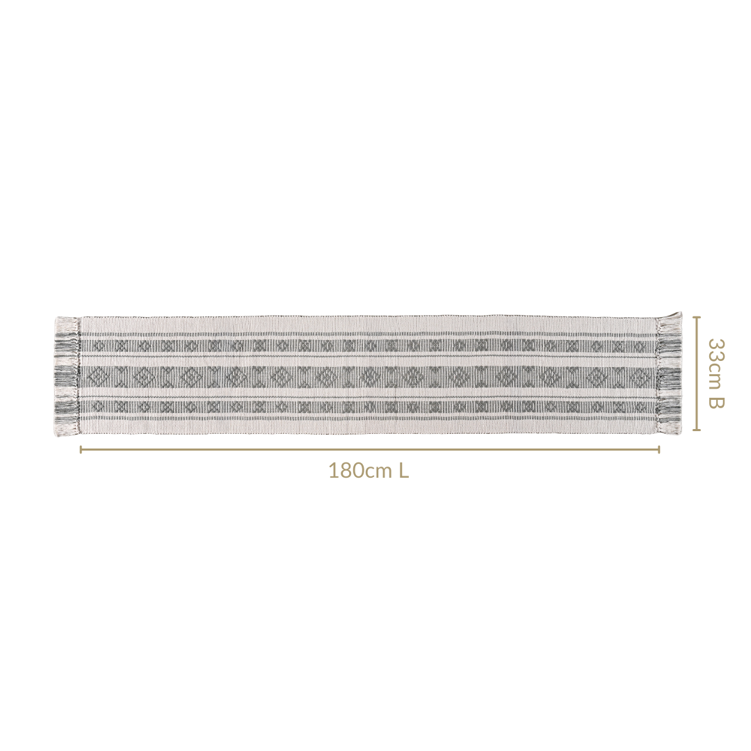 MonoLoom Fringed Cotton Runner 180x33cm Nestasia
