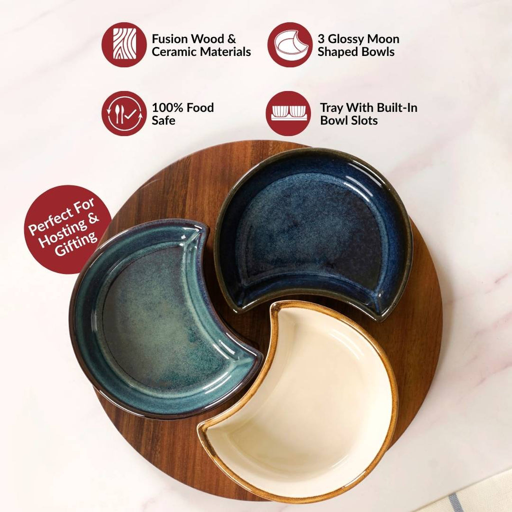 Lunar Luxe Serving Platter Set Of 4 Nestasia
