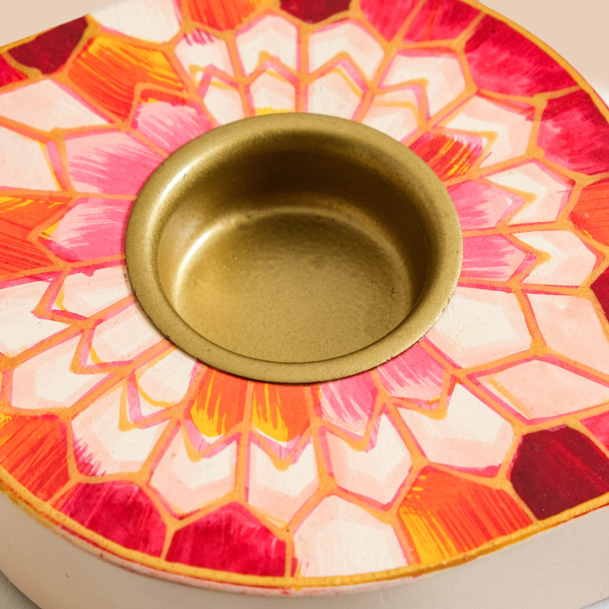Mosaic Handpainted Wooden Tealight Set Of 2 Nestasia