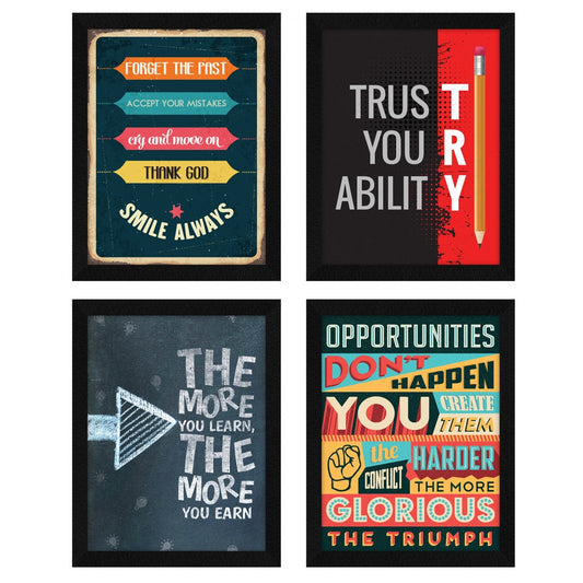 Motivational Quote Wall Frames, Trust Your Ability, Inspirational, Set of 4, AXS4-102