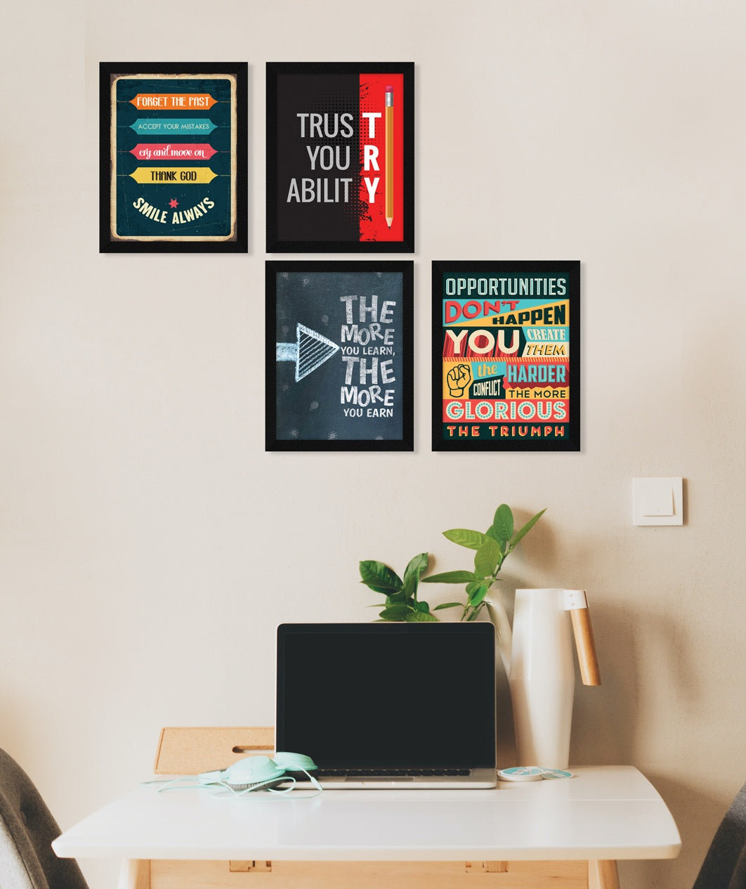 Motivational Quote Wall Frames, Trust Your Ability, Inspirational, Set of 4, AXS4-102 ArtX