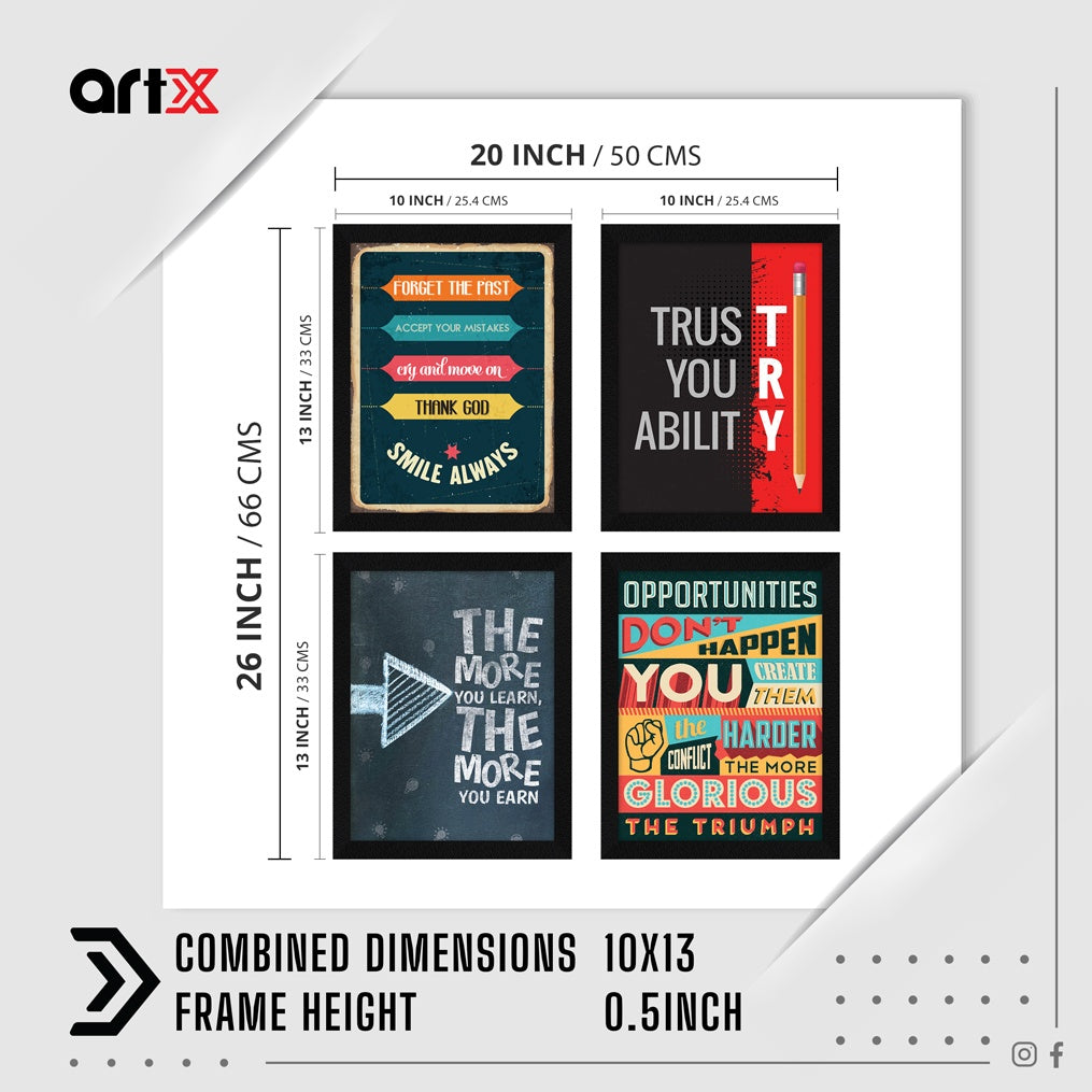 Motivational Quote Wall Frames, Trust Your Ability, Inspirational, Set of 4, AXS4-102 ArtX