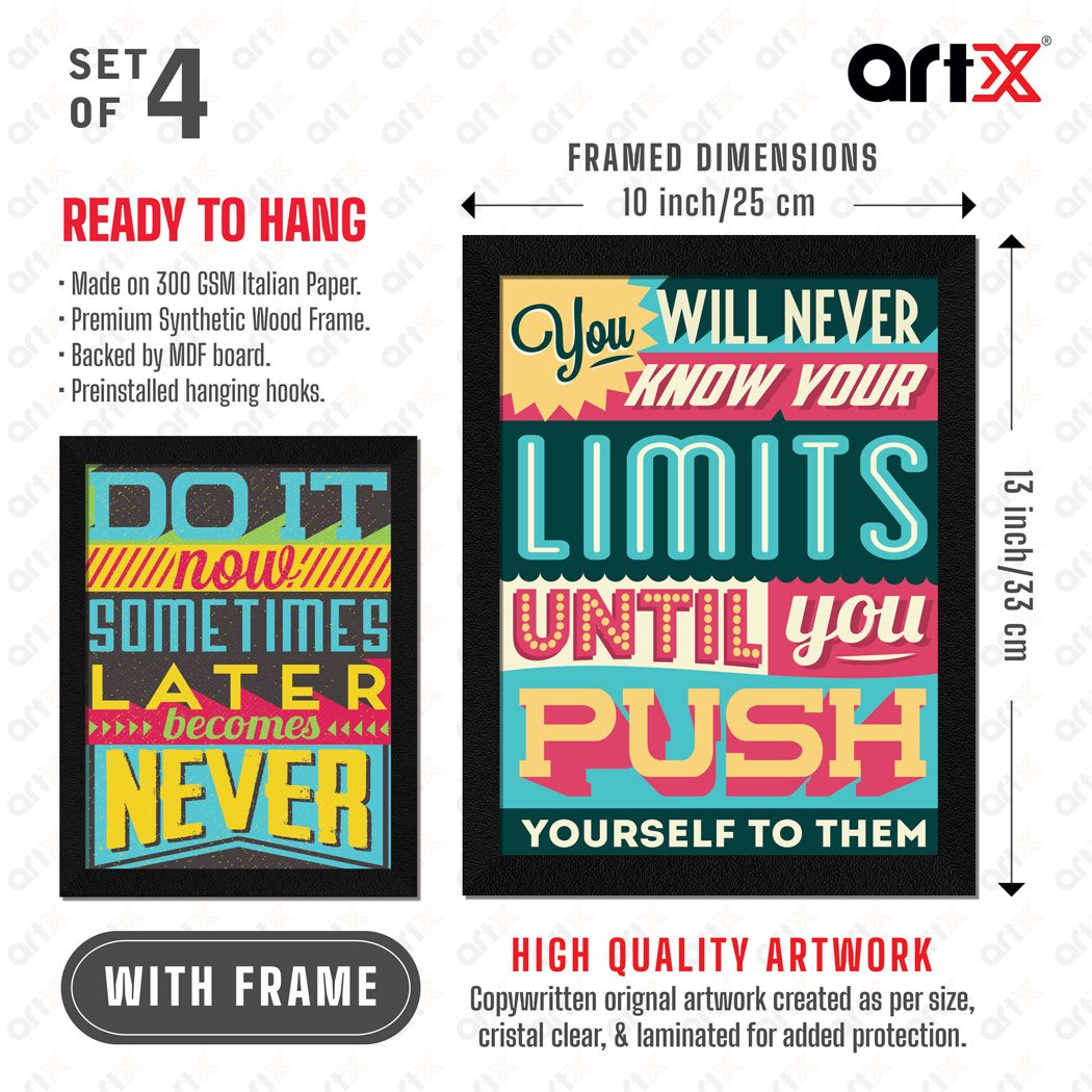 Students Motivational Quote Wall Frames, Inspirational, Set of 4, AXS4-105