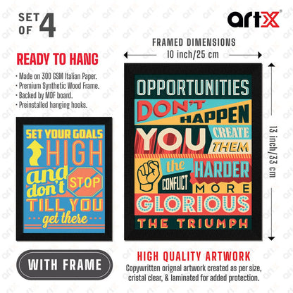 Students Motivational Quote Wall Frames, Inspirational, Set of 4, AXS4-105
