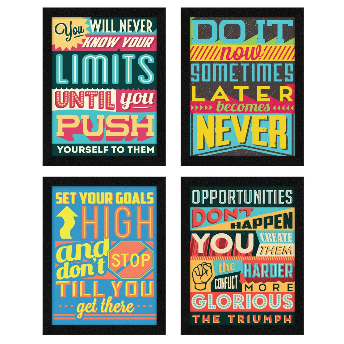 Students Motivational Quote Wall Frames, Inspirational, Set of 4, AXS4-105