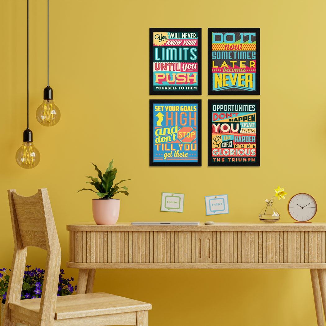 Students Motivational Quote Wall Frames, Inspirational, Set of 4, AXS4-105