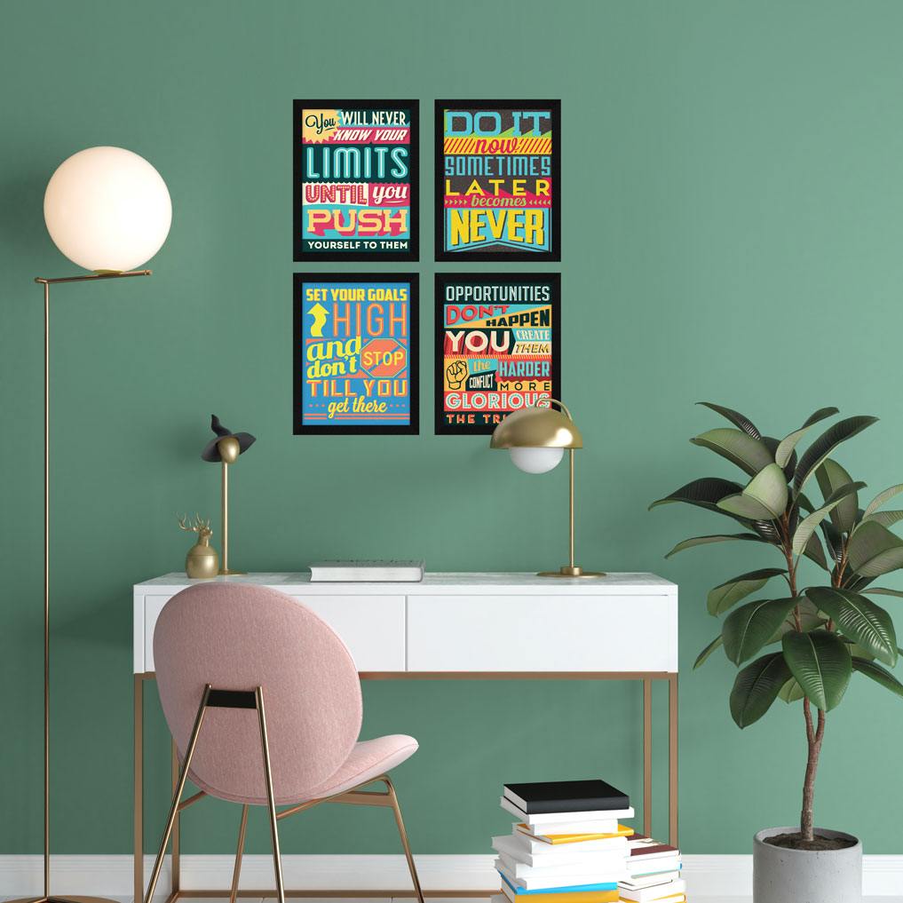 Students Motivational Quote Wall Frames, Inspirational, Set of 4, AXS4-105
