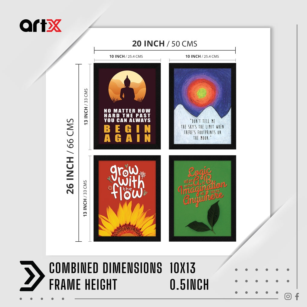 Motivational Quote Wall Frames, Inspirational, Set of 4, AXS4-107 ArtX