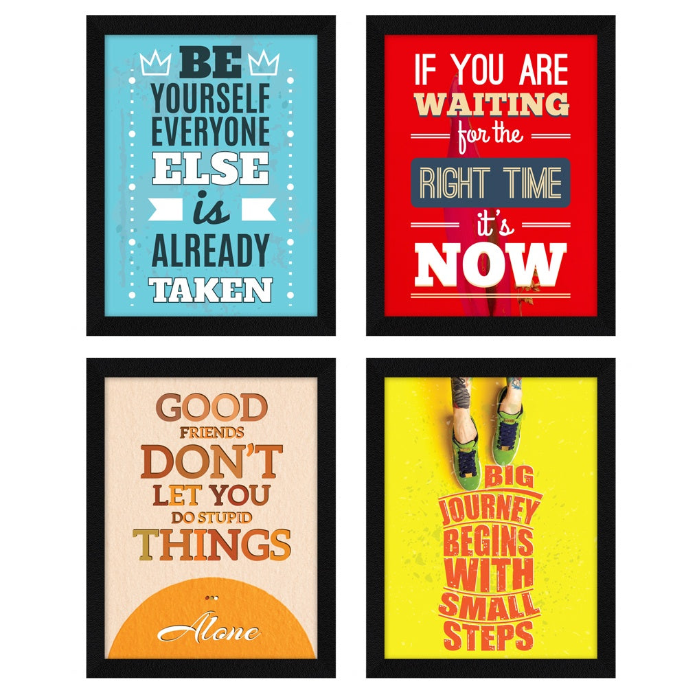 Be Yourself Motivational Quote Wall Frames, Inspirational, Set of 4, AXS4-109
