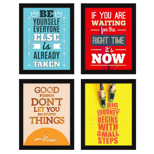 Be Yourself Motivational Quote Wall Frames, Inspirational, Set of 4, AXS4-109