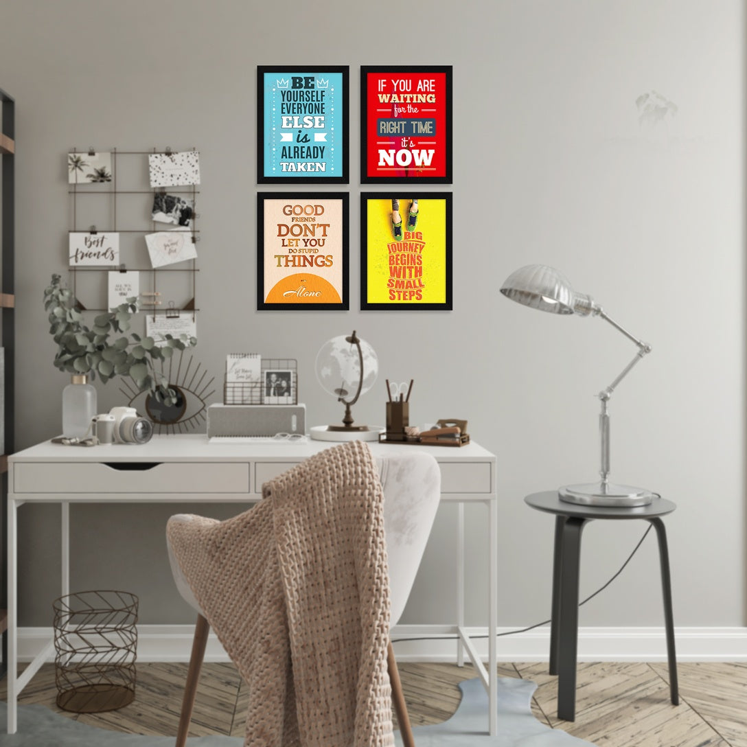 Be Yourself Motivational Quote Wall Frames, Inspirational, Set of 4, AXS4-109
