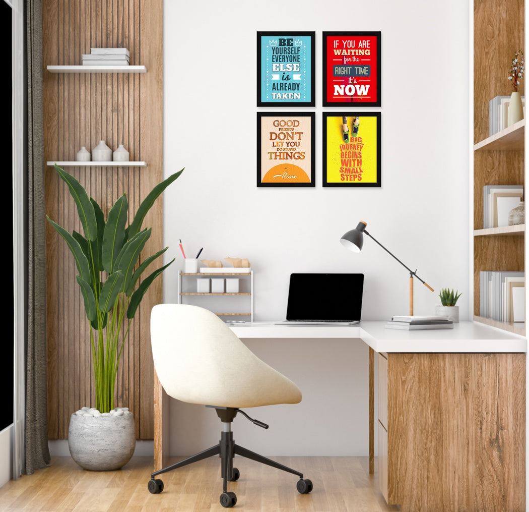 Be Yourself Motivational Quote Wall Frames, Inspirational, Set of 4, AXS4-109
