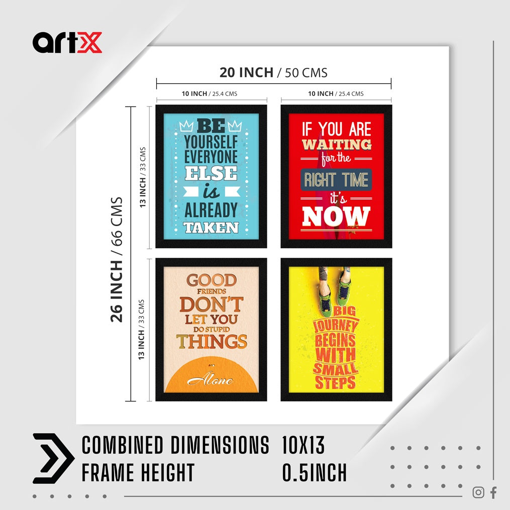 Be Yourself Motivational Quote Wall Frames, Inspirational, Set of 4, AXS4-109