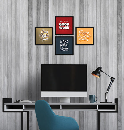 3D Typography Motivational Quotes Wall Frames, Inspirational, Set of 4, AXS4-10x10-102