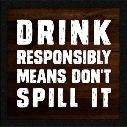 Best Drinking Quirky Quotes Wall Frames, Set of 4, AXS4-10x10-103