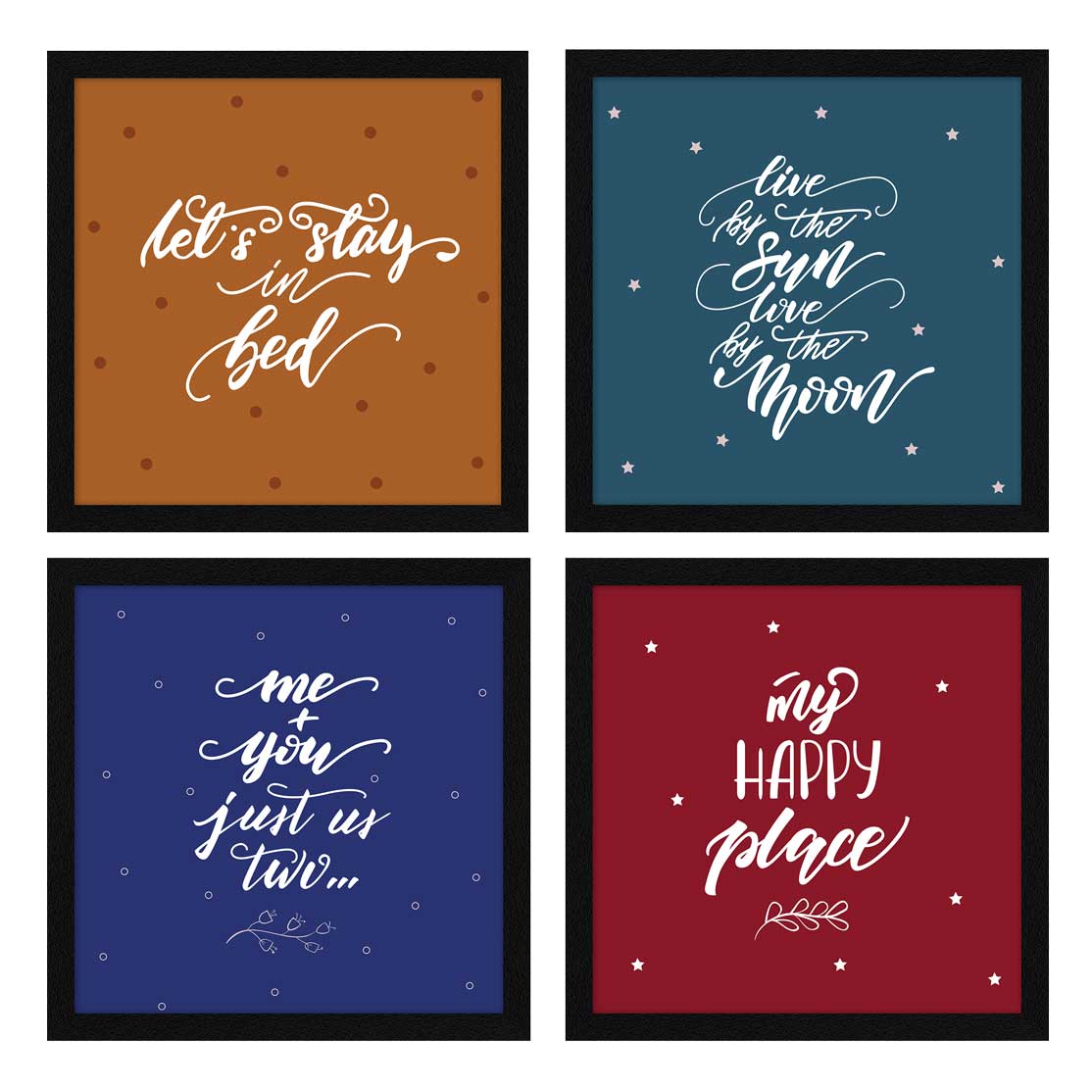Romantic Motivational Quotes Wall Frames, Vintage Colors, Set of 4, AXS4-10x10-106 ArtX